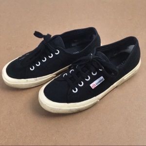 SUPERGA ANTHROPOLOGIE BLACK  CANVAS SNEAKER